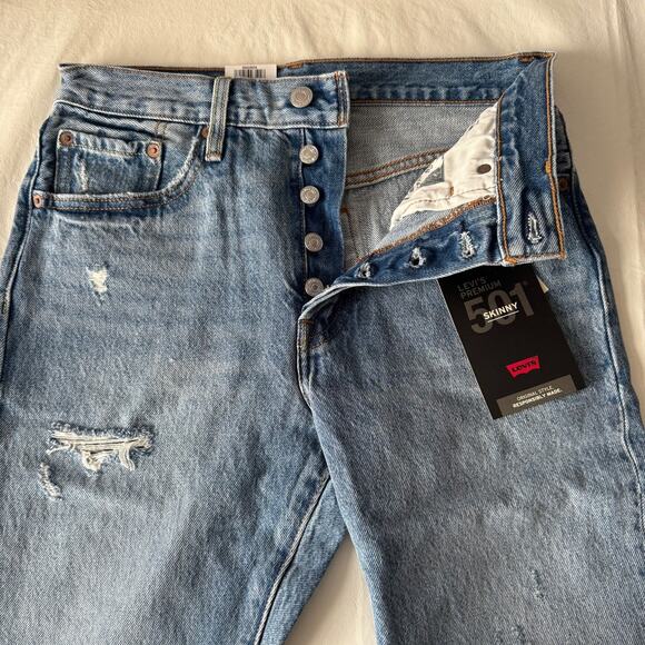 New Levi's 501 Skinny Jeans in Can't Touch This Women's Size 26 - Picture 5 of 10